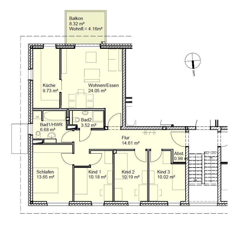 VBS Neubau Guaitastrasse Muster Grundriss